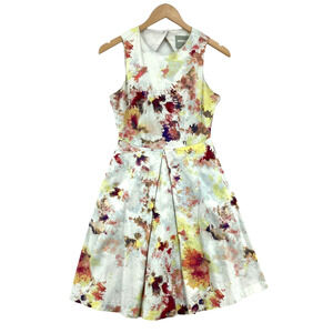 Hunter Bell Fit & Flare Dress Women Size 2 Multicolor Floral Sleeveless Back Zip